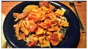 spinkled with sugar and applesauce